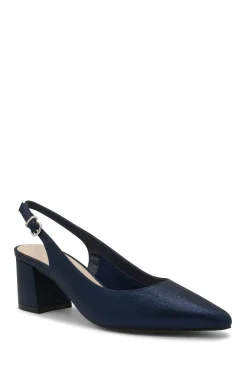 Shimmer 'Imelda' Mid Heel Block Heel Sling Back Court Shoes