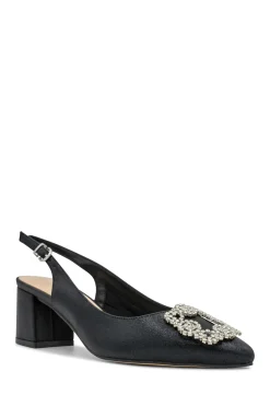 Shimmer 'Innika' Mid Block Heel Slingback Court Shoe