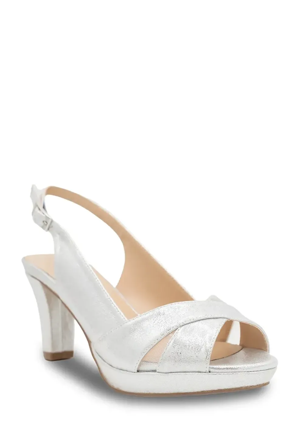 Shimmer 'Luisa' Sling Back Platform Sandal