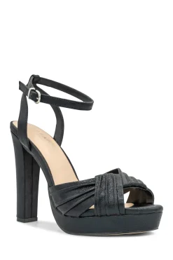 Shimmer 'Lyra' Block Heel Platform Ankle Sandals