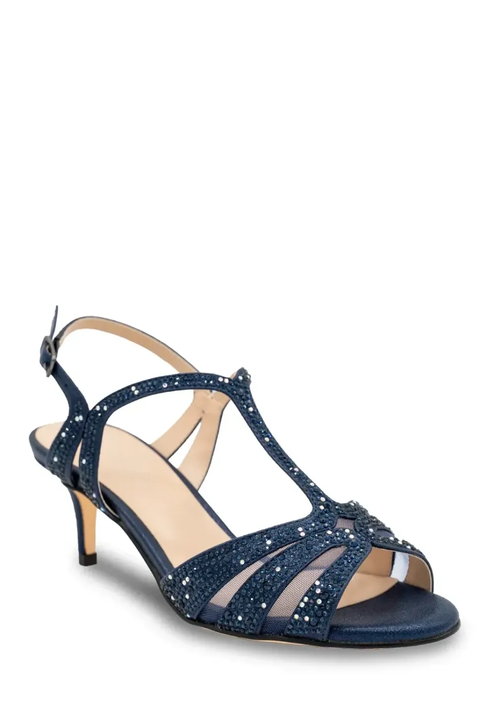 Shimmer 'Mirabel' Kitten Heel T-bar Sandal