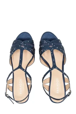 Shimmer 'Mirabel' Kitten Heel T-bar Sandal
