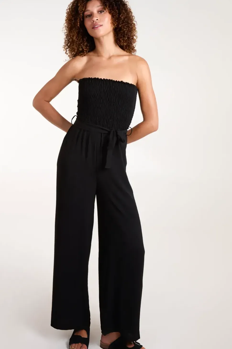 Shirred Bandeau Jumpsuit