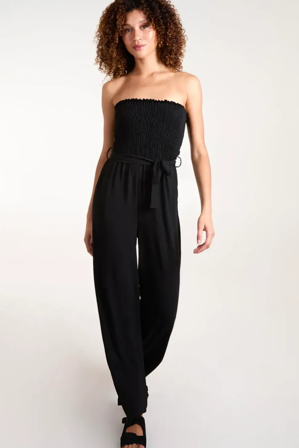 Shirred Bandeau Jumpsuit