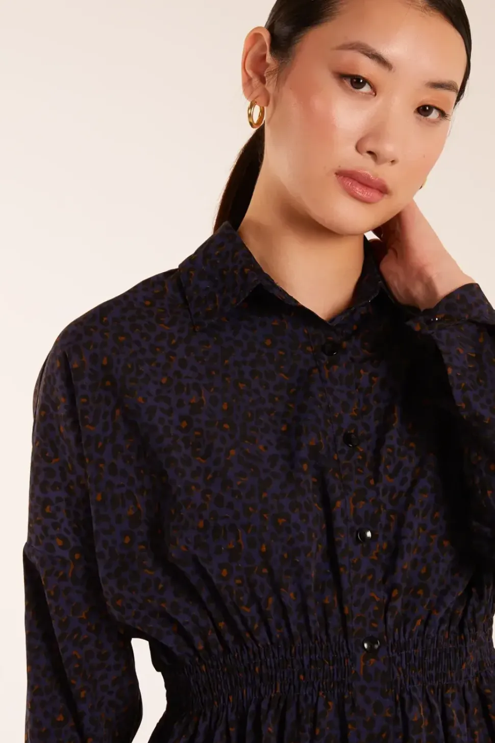 Shirred Batwing Shirt