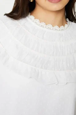 Shirred Frill Detail Blouse