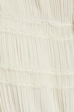 Shirred Frill Hem Midaxi Skirt