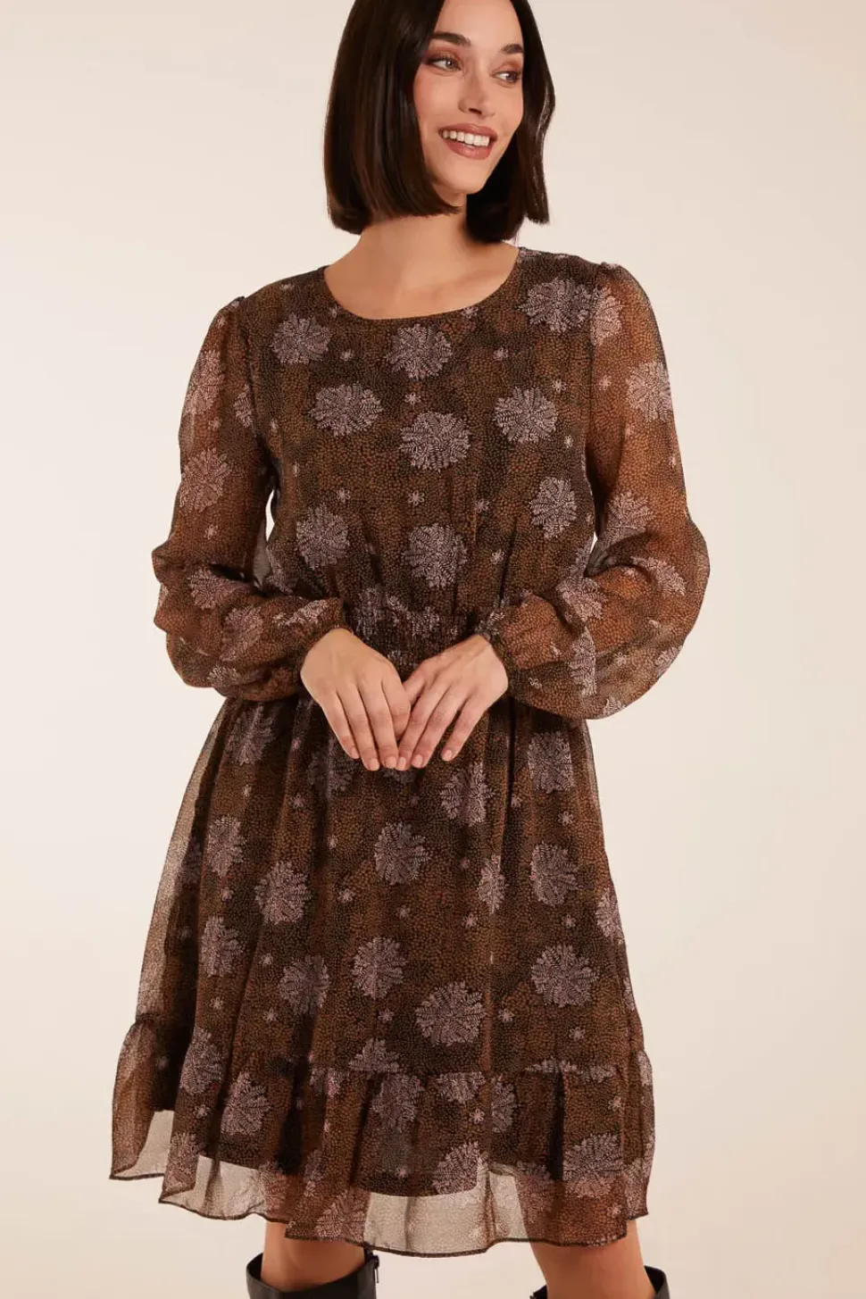 Shirred Mini Dress