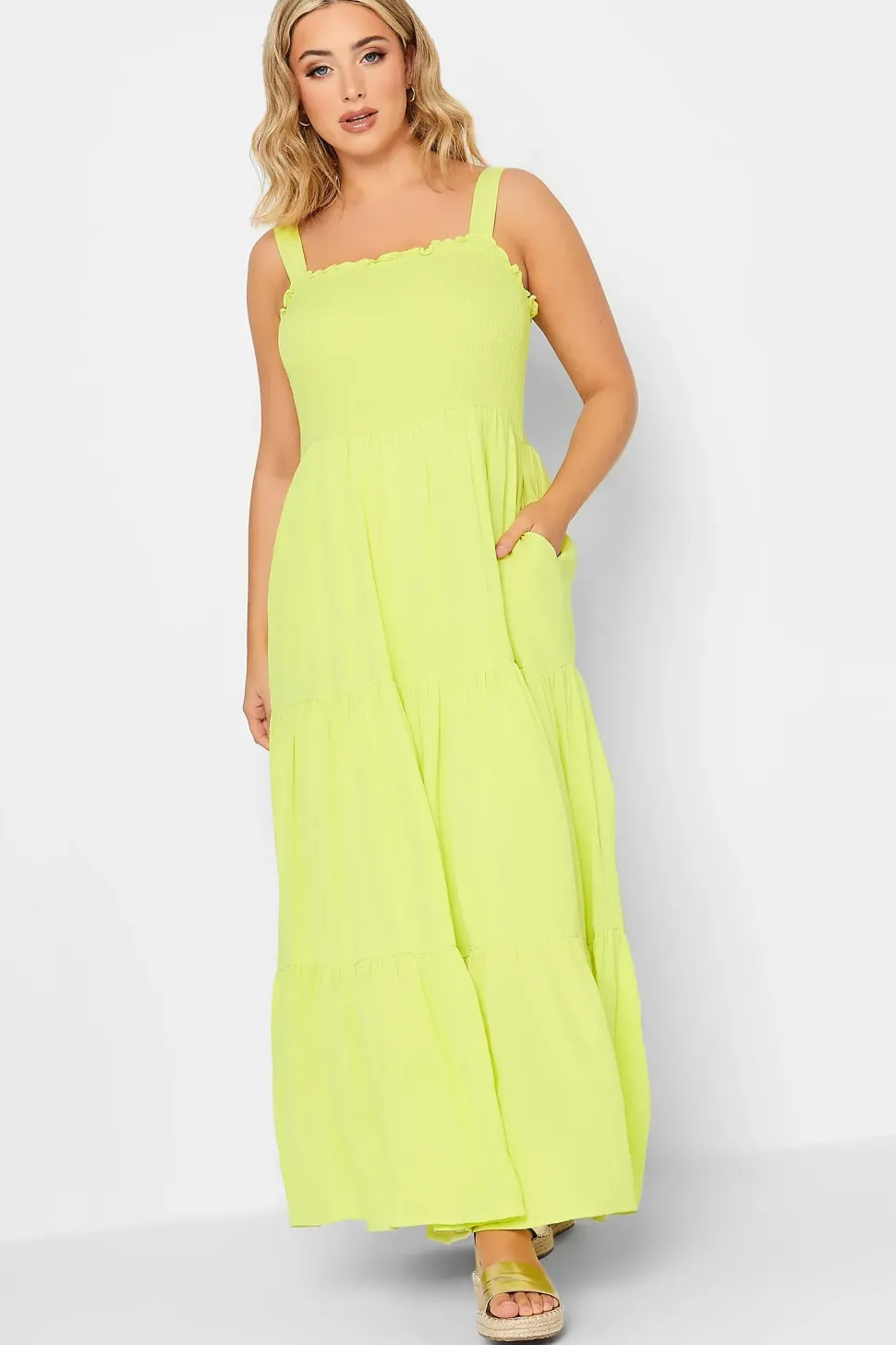 Shirred Strappy Sundress