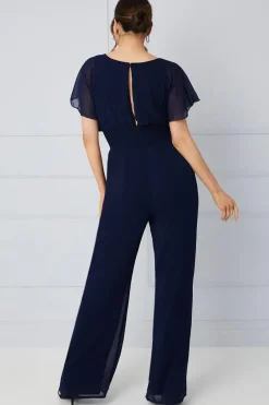 Shirred Waist Angel Sleeve Jumpsuit