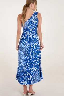 Shirred Waist One Shoulder Maxi Dress
