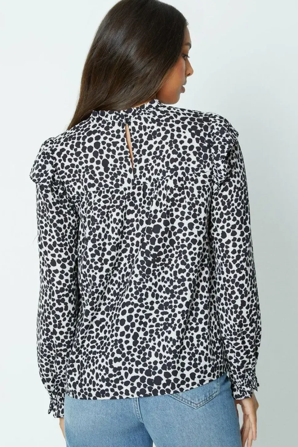 Shirred Yoke Long Sleeve Blouse