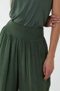 Shirring Waist Wide Leg Trouser