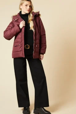 Short Luxe Quilted Padded Puffer Belted Coat