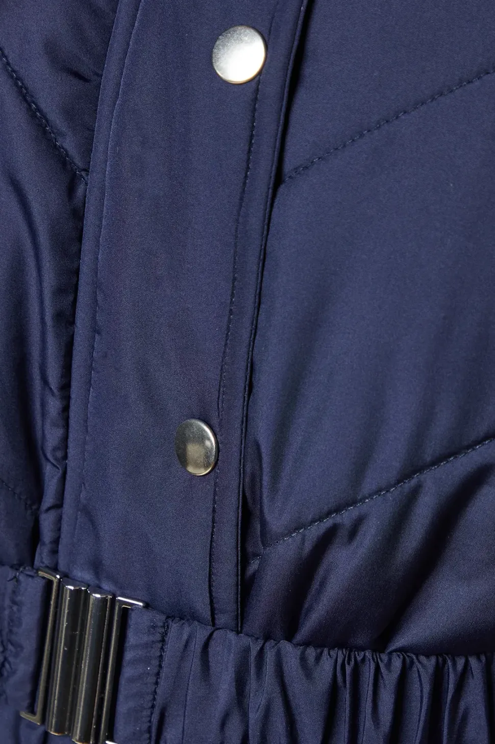 Short Luxe Quilted Padded Puffer Belted Coat