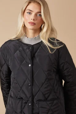Short Quilted Diamond Padded Coat