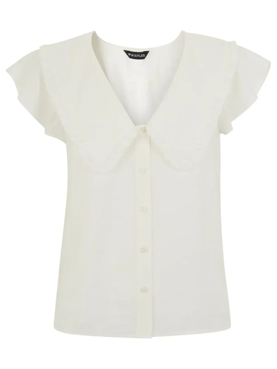 Short Sleeve Collar Top-Plain