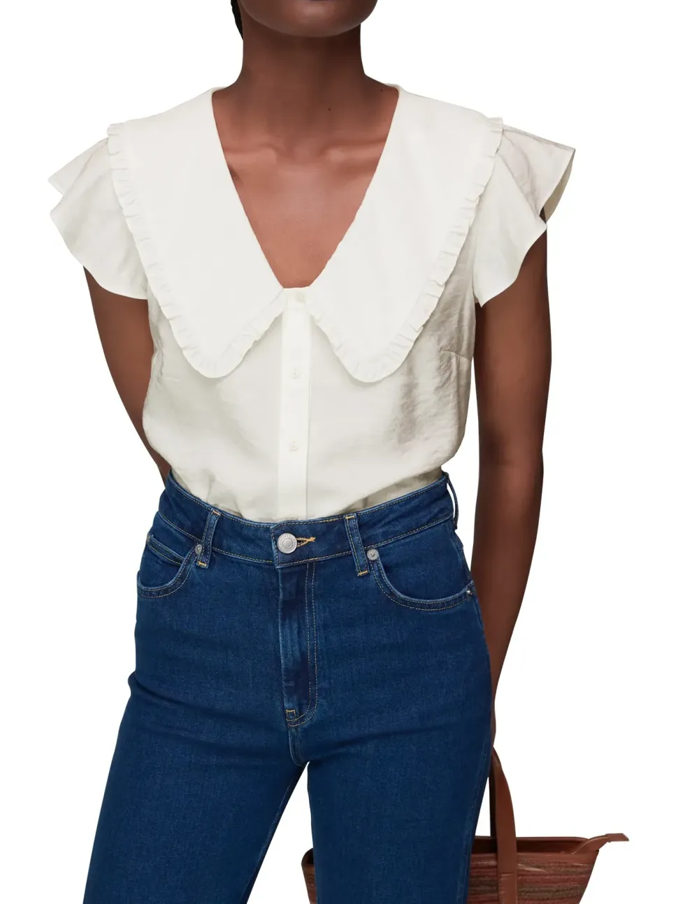 Short Sleeve Collar Top-Plain
