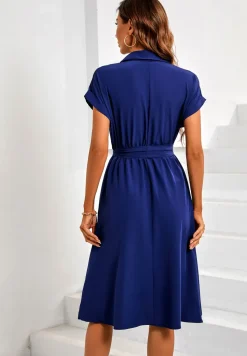 Short Sleeve Shirt Midi Dress