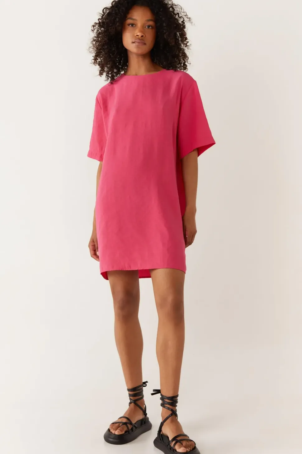 Short Sleeve Textured T-shirt Dress