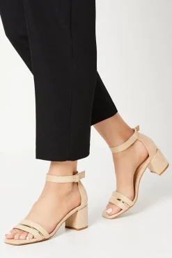 Sicily Hardware Detail Two Part Mid Block Heeled Sandals