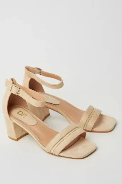 Sicily Hardware Detail Two Part Mid Block Heeled Sandals
