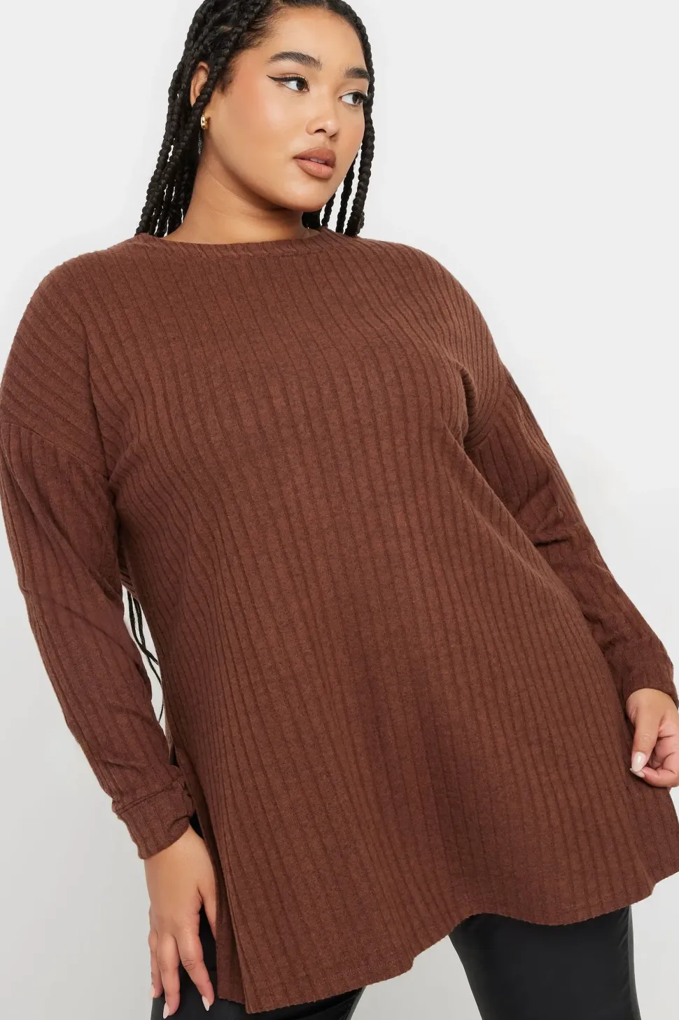 Side Split High Neck Jumper
