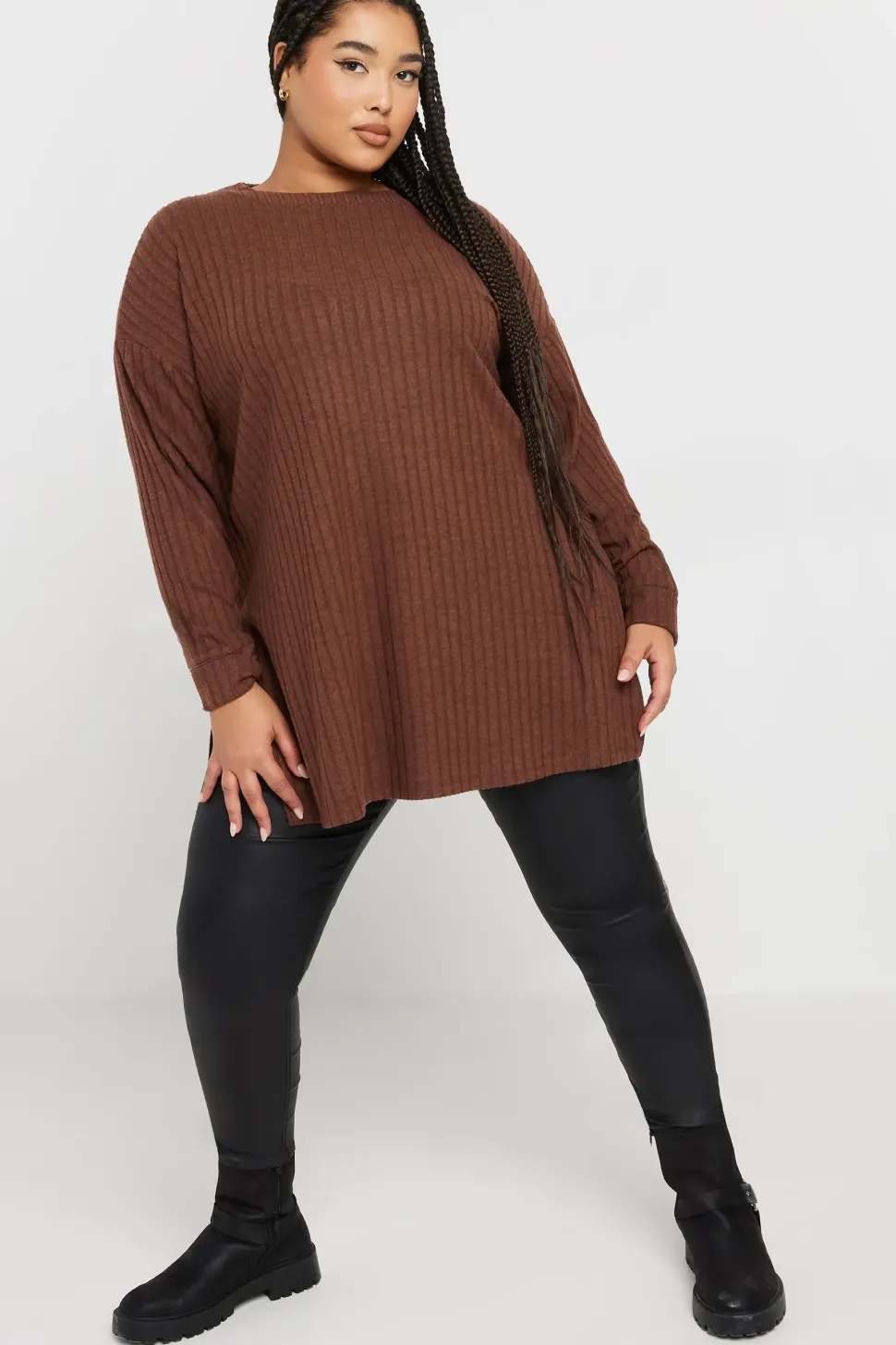 Side Split High Neck Jumper