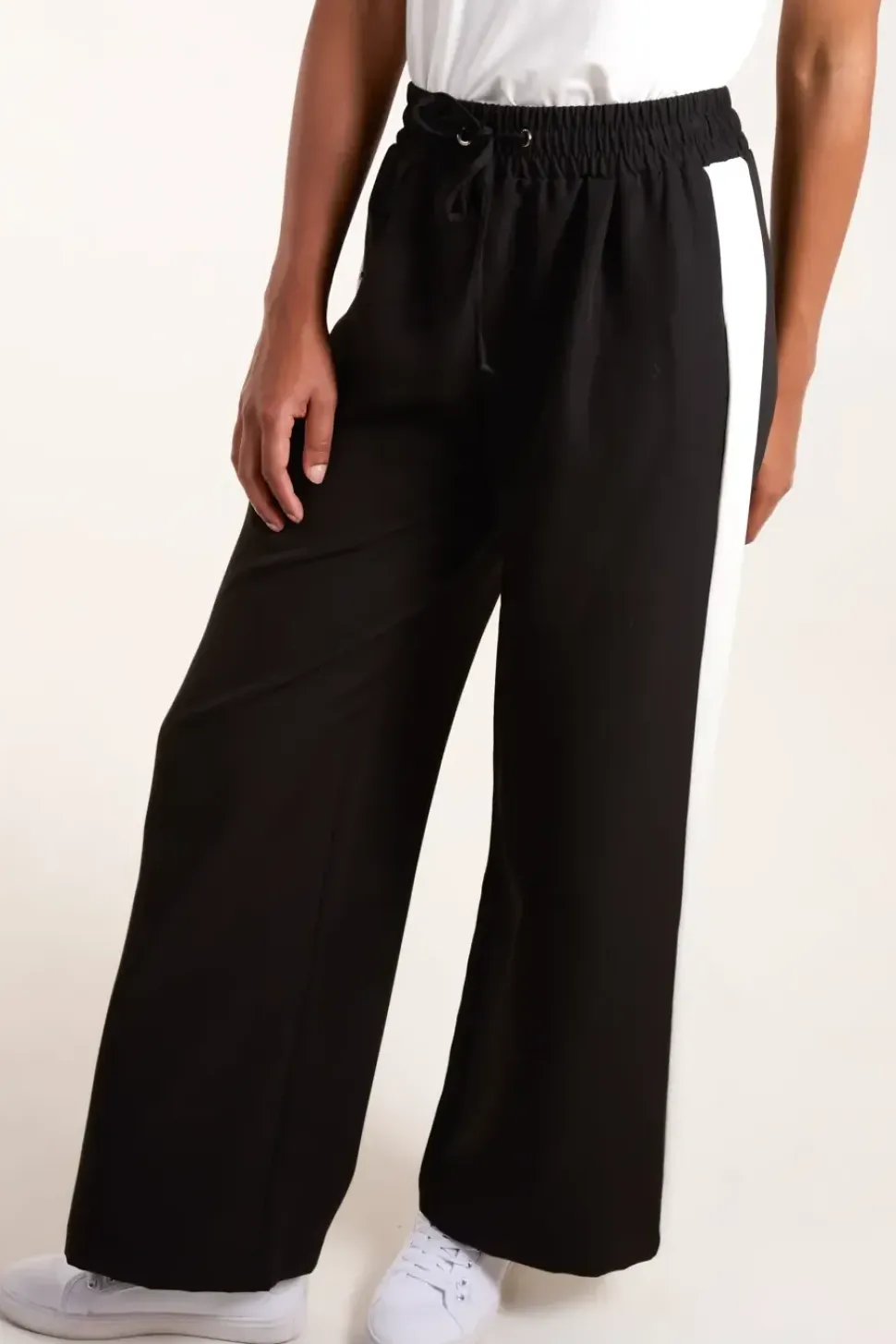Side Stripe Elastic Waist Trousers
