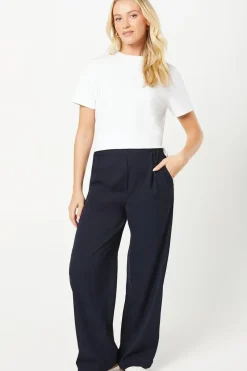 Side Stripe Pull On Wide Leg Trouser