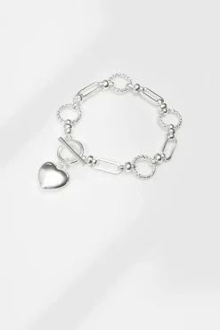 Silver Chunky Puff Heart Bracelet - Gift Boxed