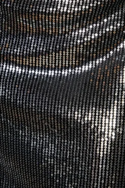 Silver Sequin Midi Skirt