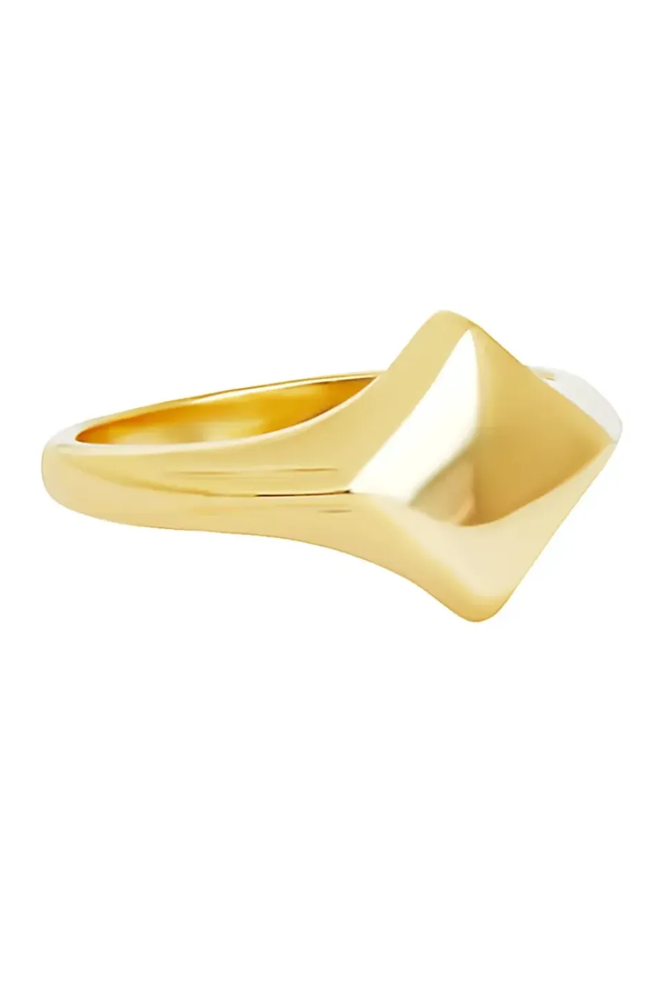Simply Silver 14ct Gold Plated Sterling Silver 925 Diamond Signet Ring