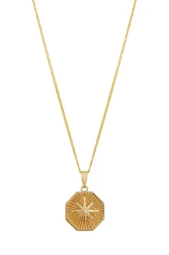 Simply Silver 14ct Gold Plated Sterling Silver With Cubic Zirconia Diamond Cut Necklace