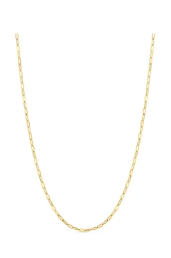 Simply Silver Gold Plated Sterling Silver 925 Small Paperlink T-Bar Necklace