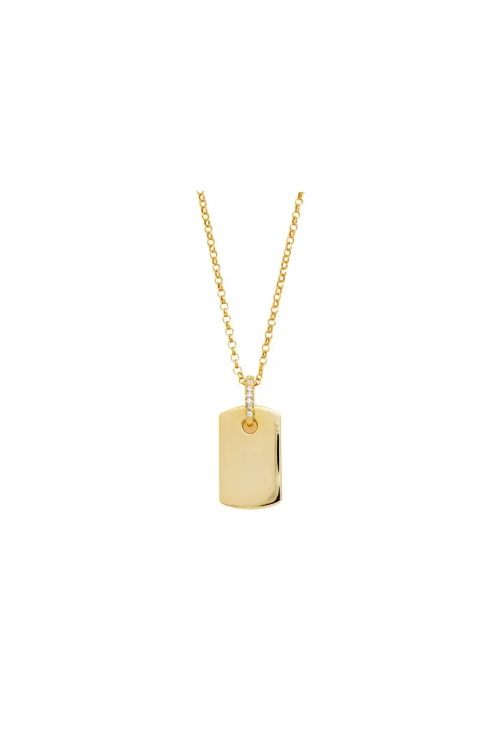 Simply Silver Gold Plated Sterling Silver 925 Tag Necklace