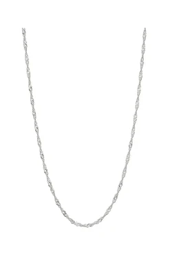 Simply Silver Simply Silver Sterling Silver 925 Diamond Cut Singapore Silver Chain Necklace