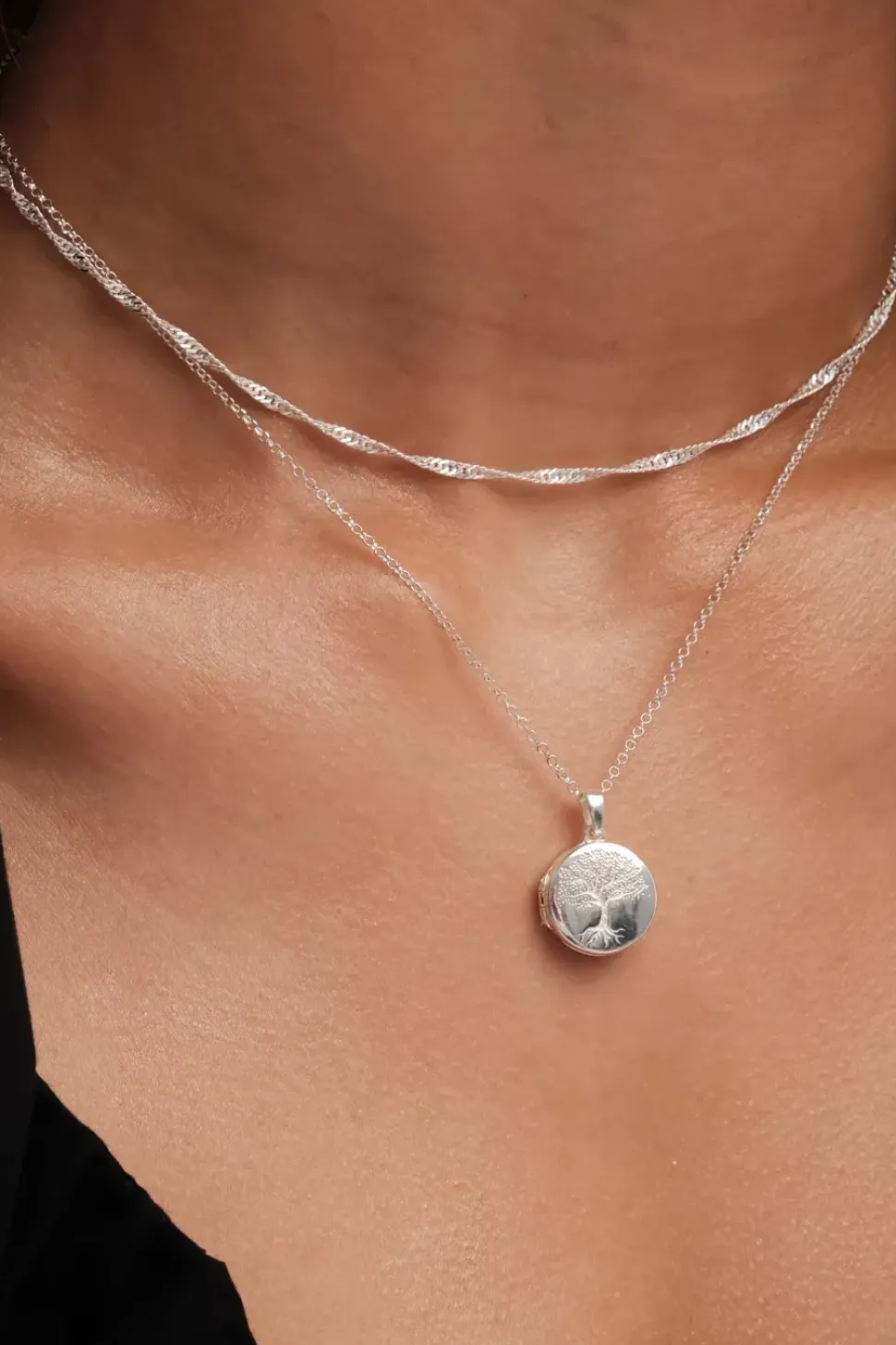 Simply Silver Simply Silver Sterling Silver 925 Diamond Cut Singapore Silver Chain Necklace