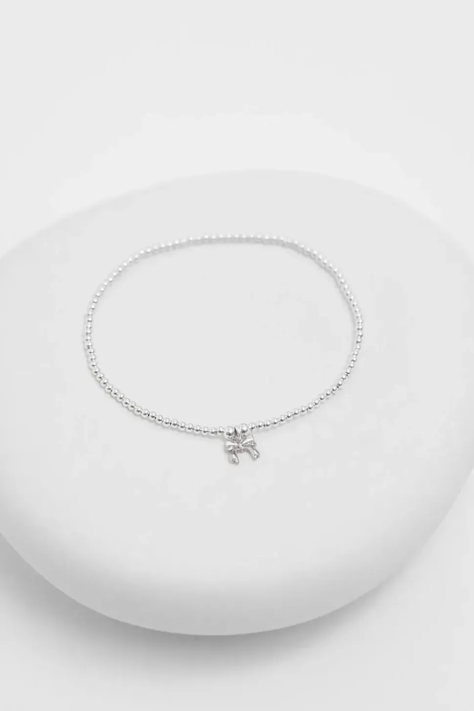Simply Silver Sterling Silver 925 Bow Charm Stretch Bracelet