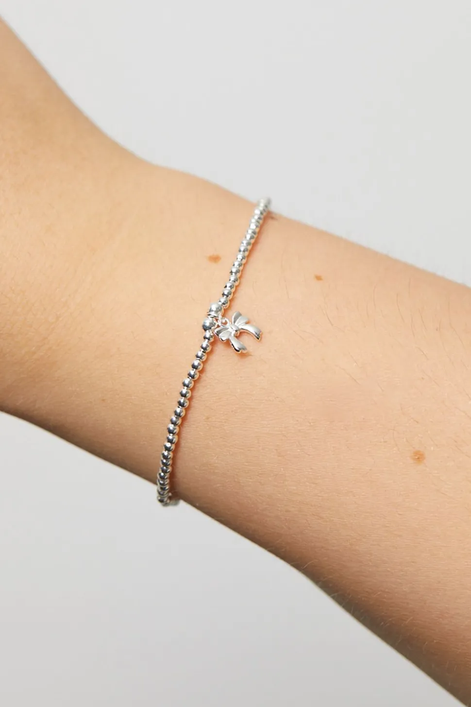 Simply Silver Sterling Silver 925 Bow Charm Stretch Bracelet