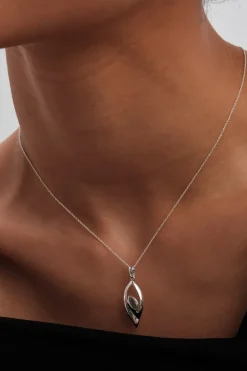 Simply Silver Sterling Silver 925 Cubic Zirconia Heart Shaker Necklace