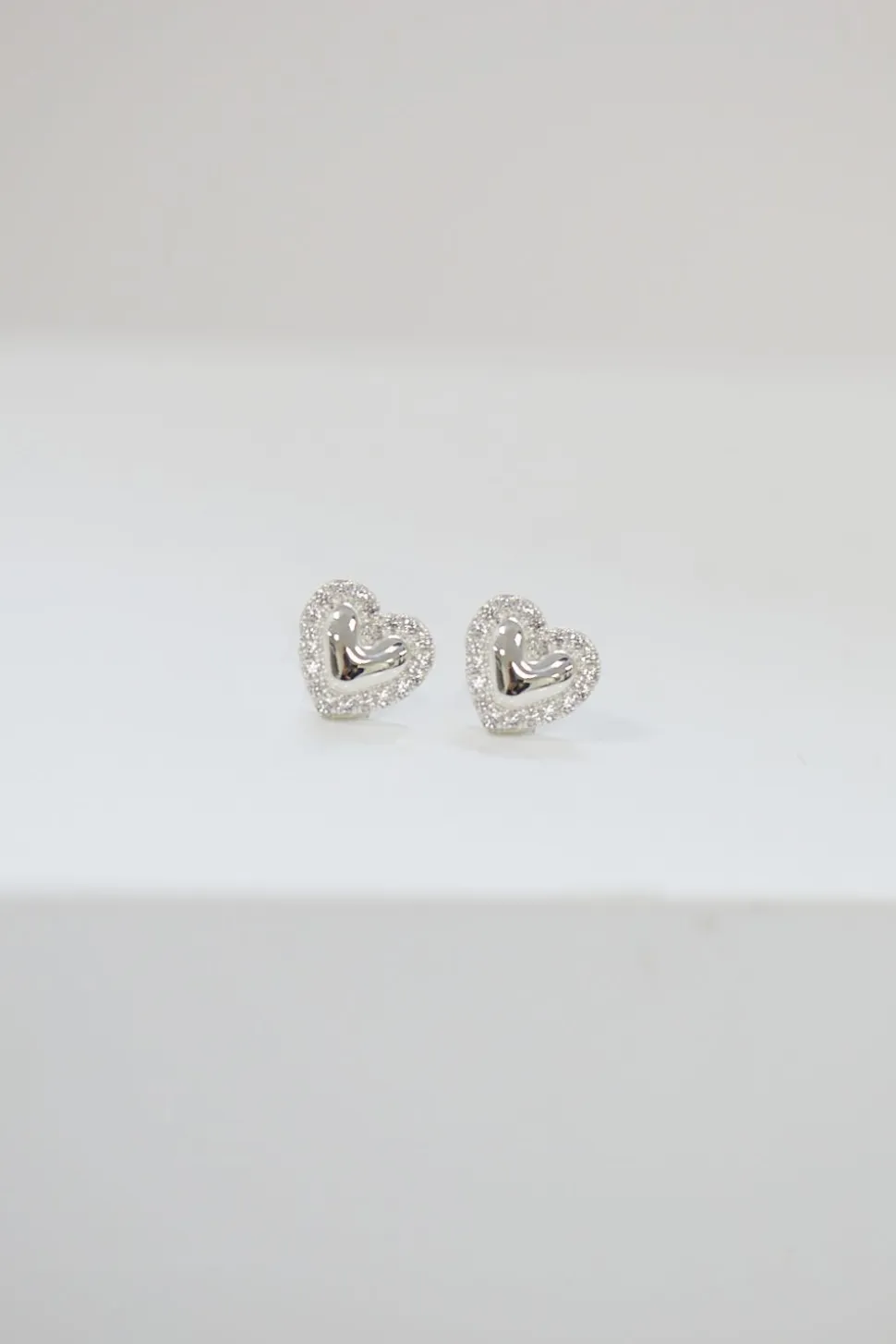 Simply Silver Sterling Silver 925 Cubic Zirconia Heart Stud Earrings