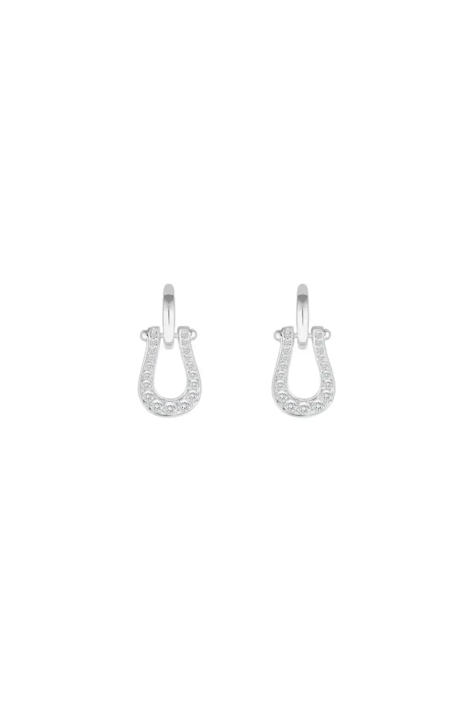 Simply Silver Sterling Silver 925 Cubic Zirconia Horseshoe Earrings