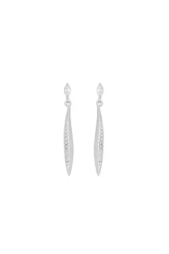 Simply Silver Sterling Silver 925 Cubic Zirconia Stick Drop Earrings