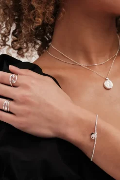 Simply Silver Sterling Silver 925 Heart Charm T Bar Bracelet