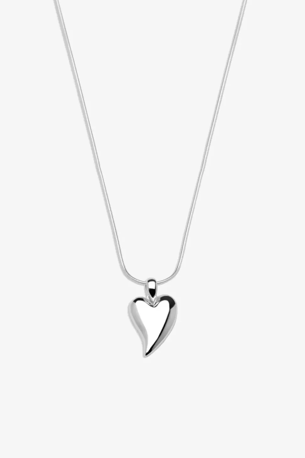 Simply Silver Sterling Silver 925 Polished Tapered Heart Pendant Necklace