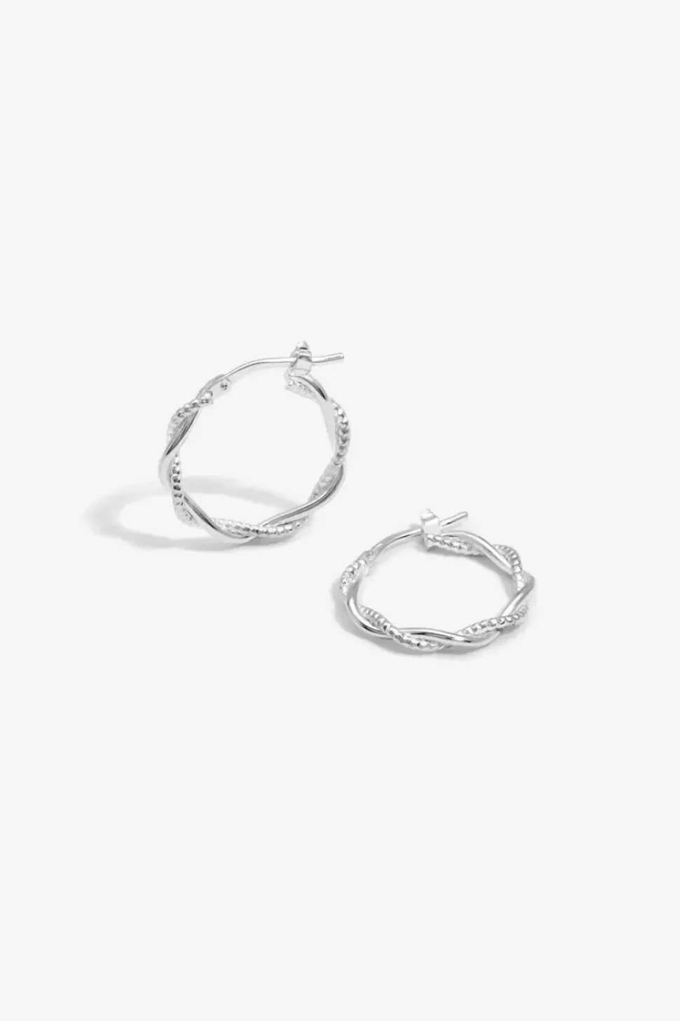 Simply Silver Sterling Silver 925 Polished Twist Hoop Earrings