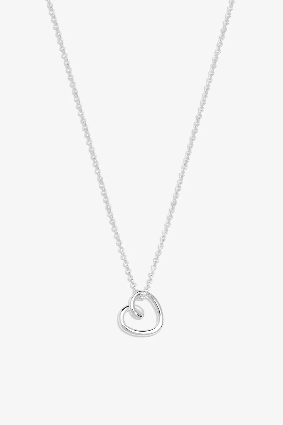 Simply Silver Sterling Silver 925 Swirl Open Heart Necklace
