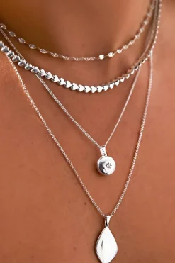 Simply Silver Sterling Silver 925 Swirl Open Heart Necklace