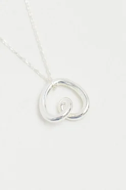 Simply Silver Sterling Silver 925 Swirl Open Heart Necklace